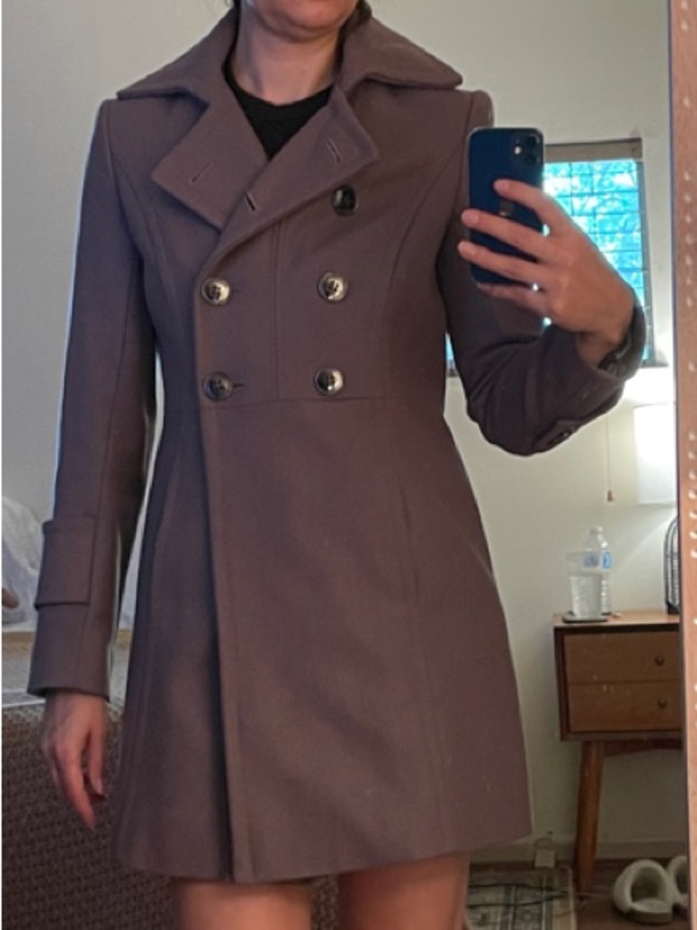 🩶Kenneth Cole Double-Breasted Peacoat in Grey🩶